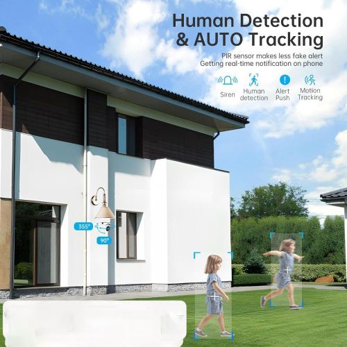 Light Bulb Security Cameras Outdoor, 2.4GHz WiFi Lightbulb Wireless Outdoor Security Camera for Home Security, Two-Way Talk,Color Night Vision, Light Socket Camera